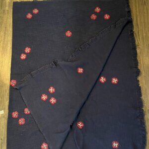 Jupe by Jackie Hand Embroidered Khadi Cotton Lalique  Floral Throw